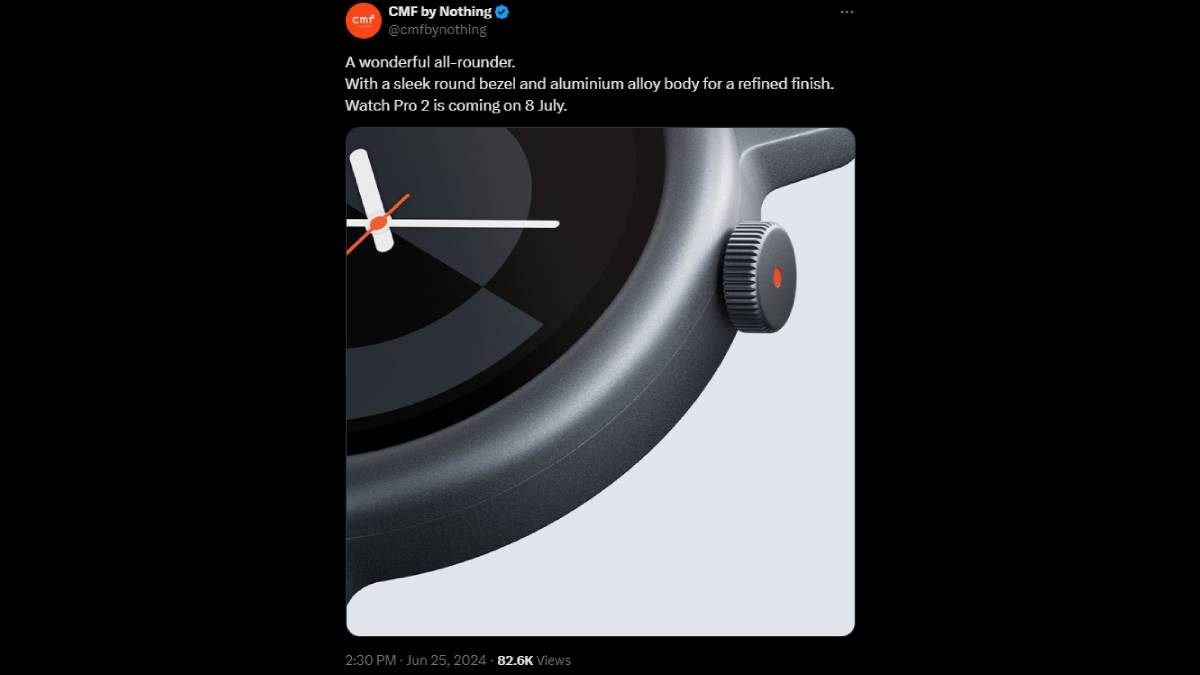 Screenshot of the CMF by Nothing X post teasing the Watch Pro 2.