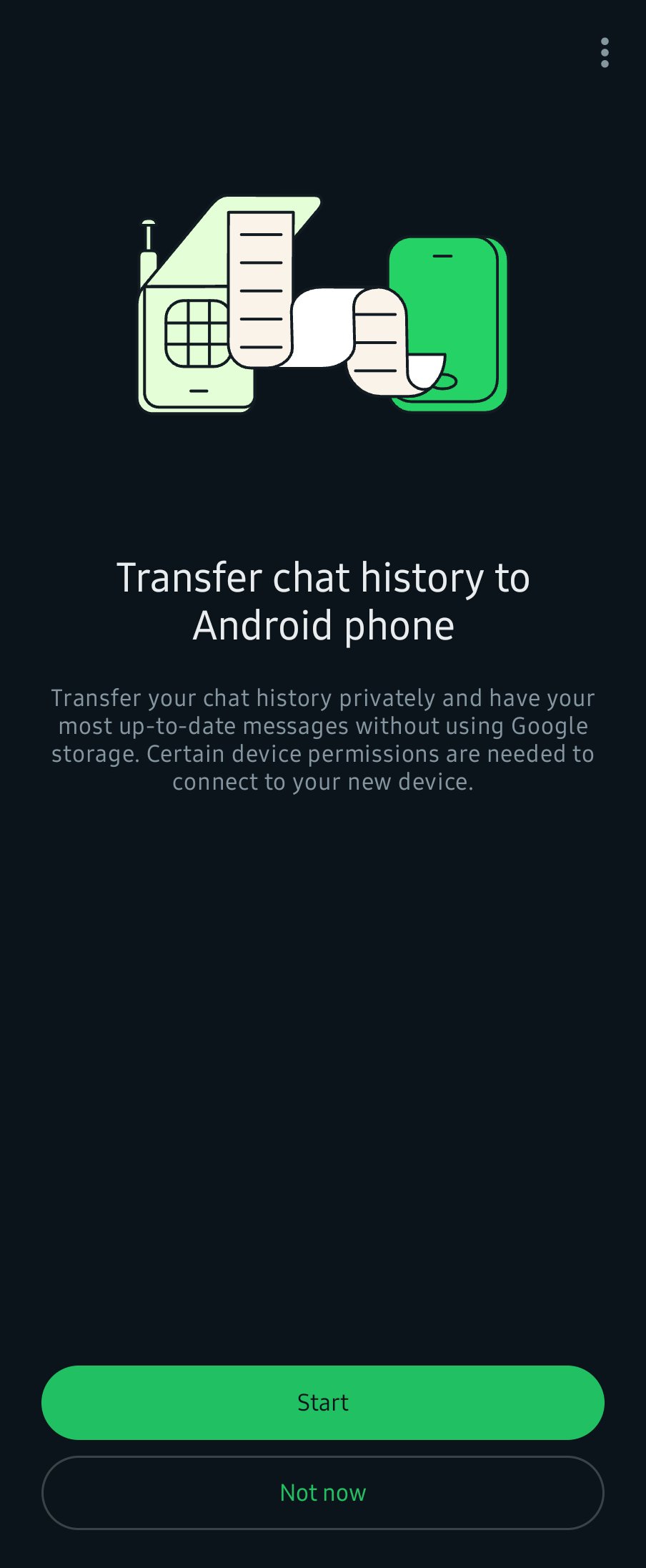 WhatsApp chat transfer screenshot