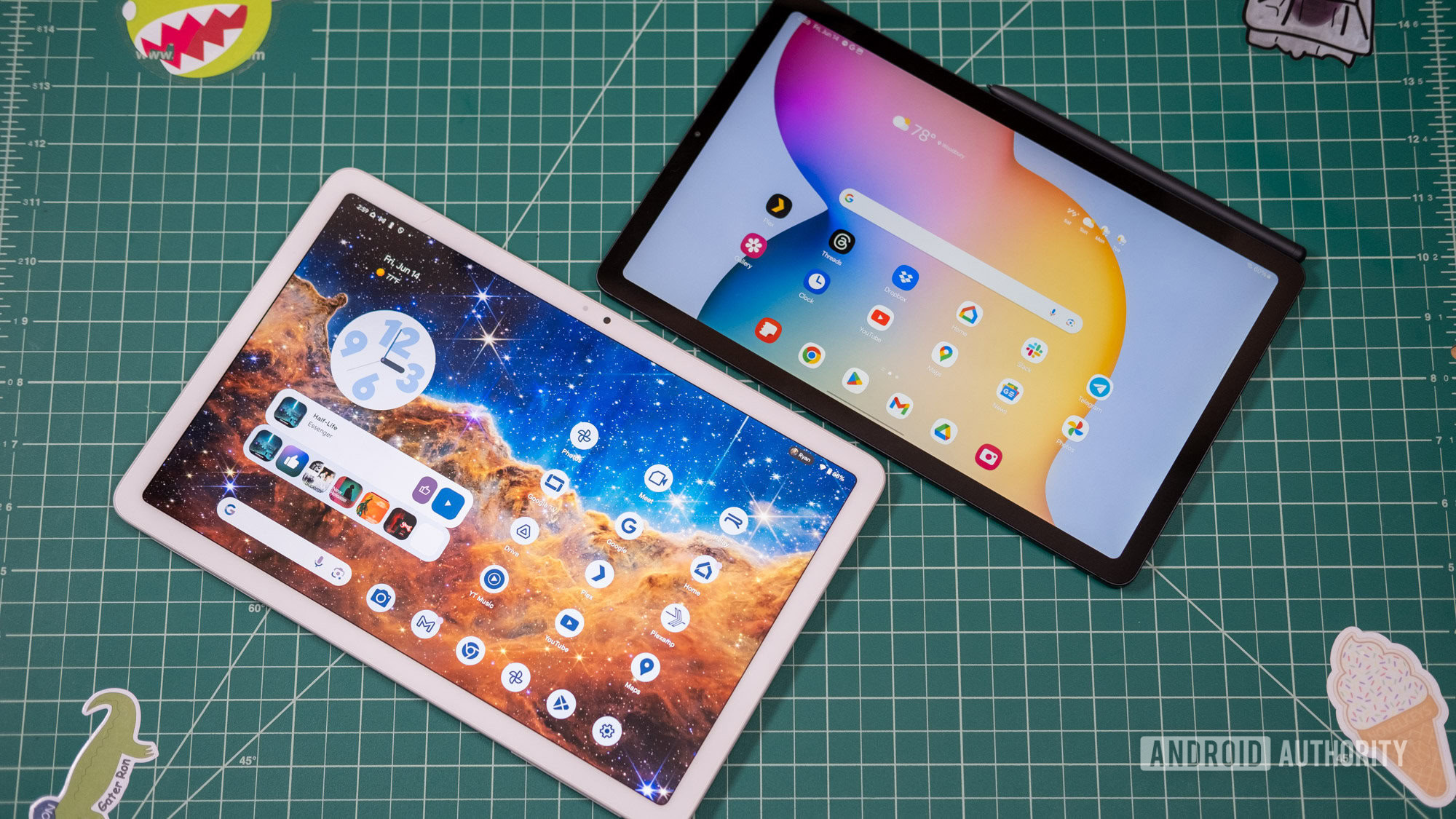 Samsung Galaxy Tab S6 Lite (2024) and Pixel tablet