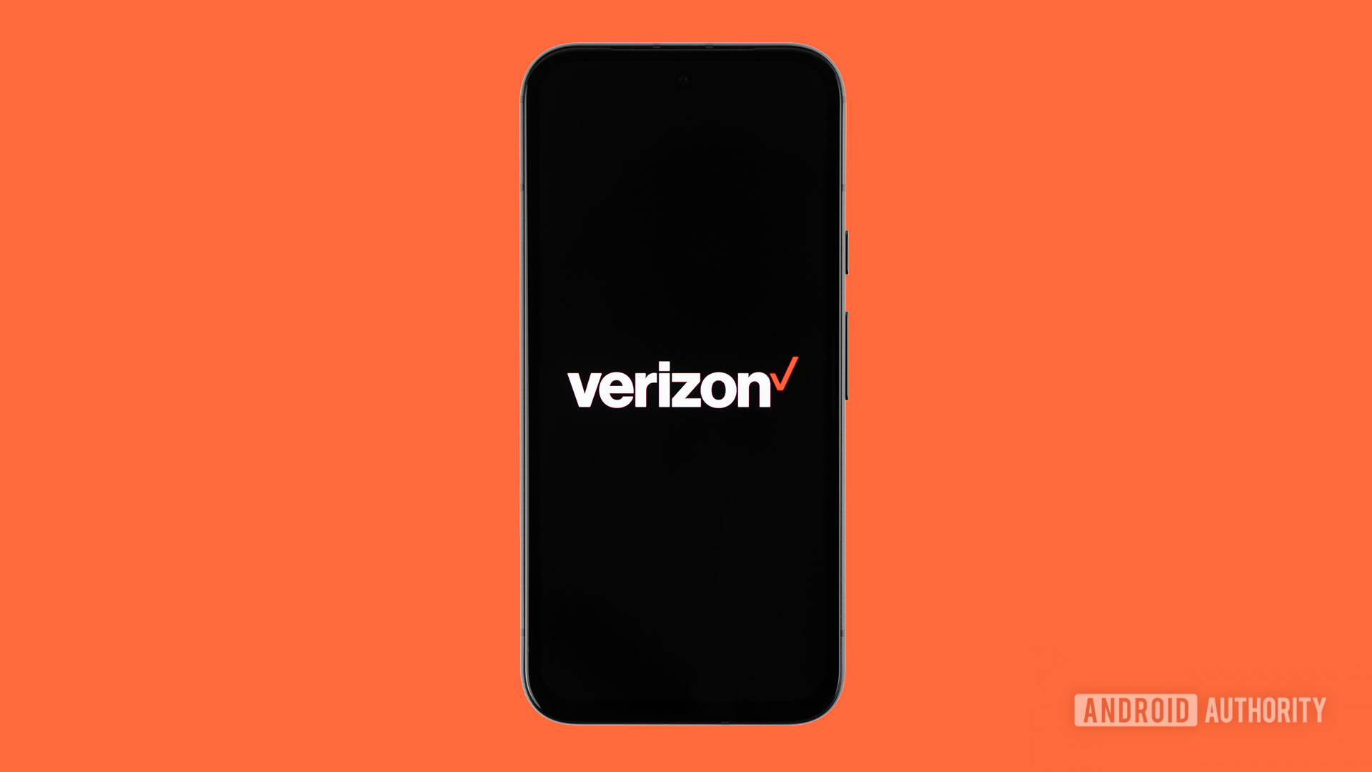 Verizon Wireless logo on smartphone with colored background stock photo