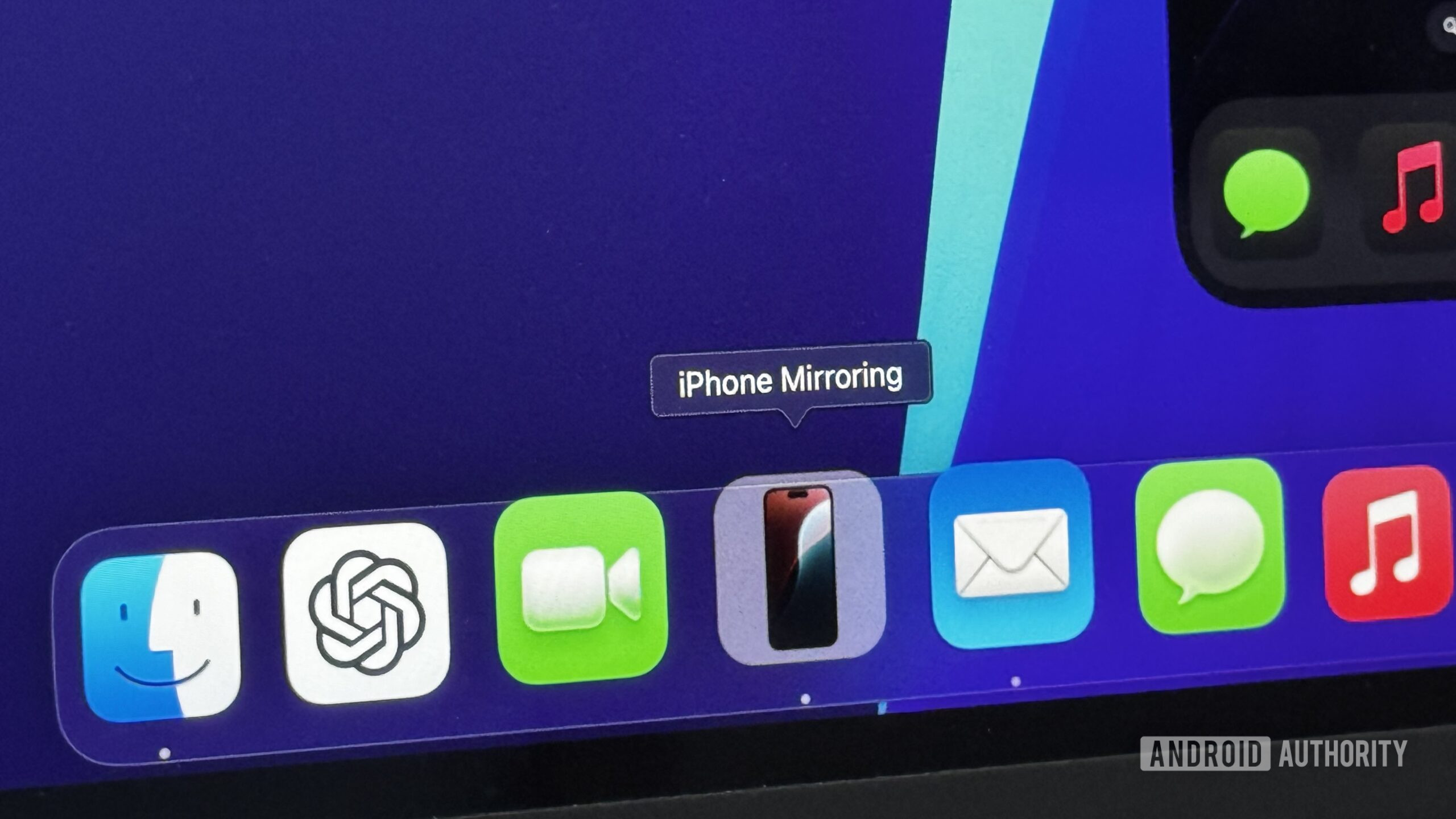iPhone Mirroring app in macOS Dock