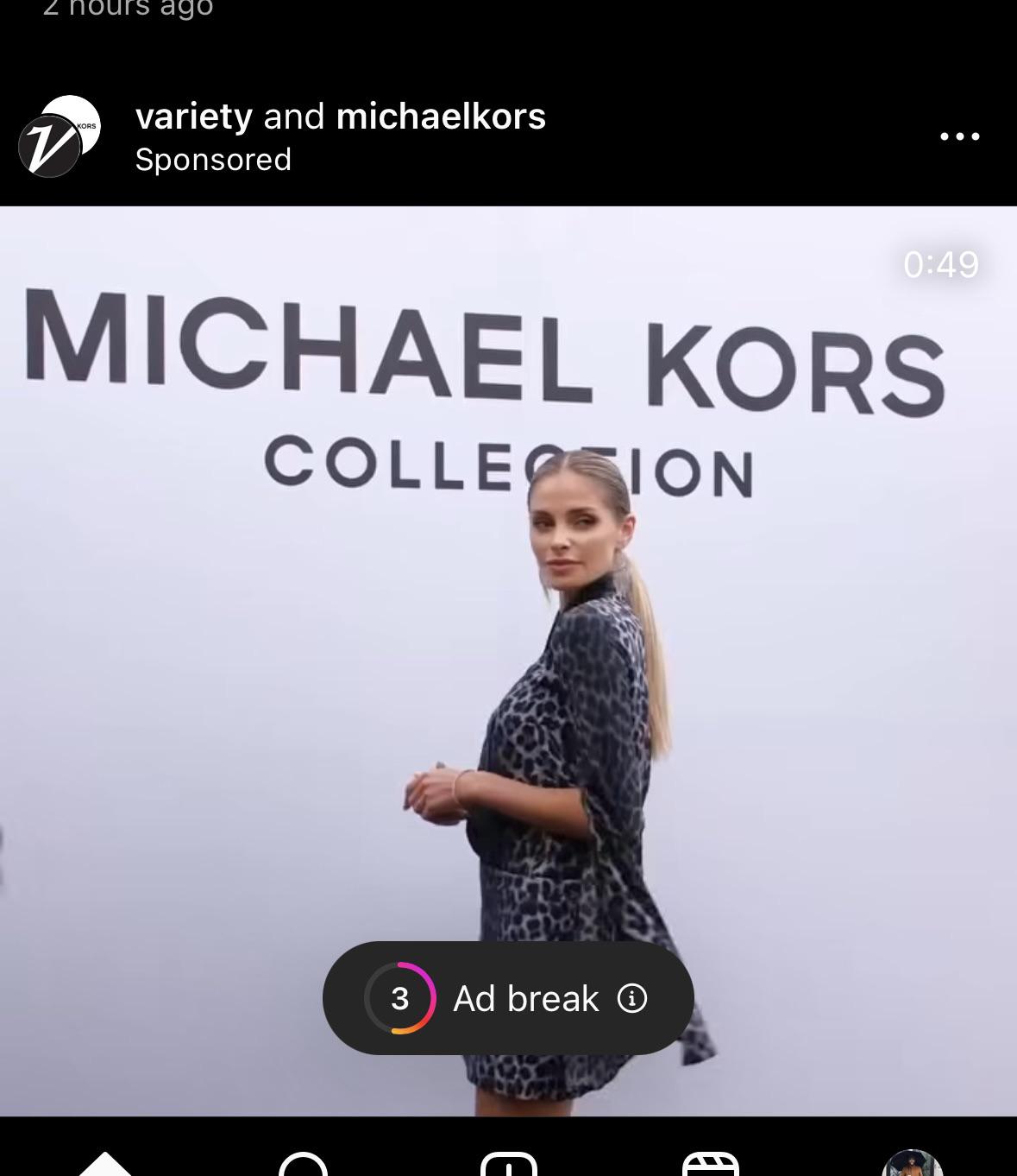 Instagram ad break info