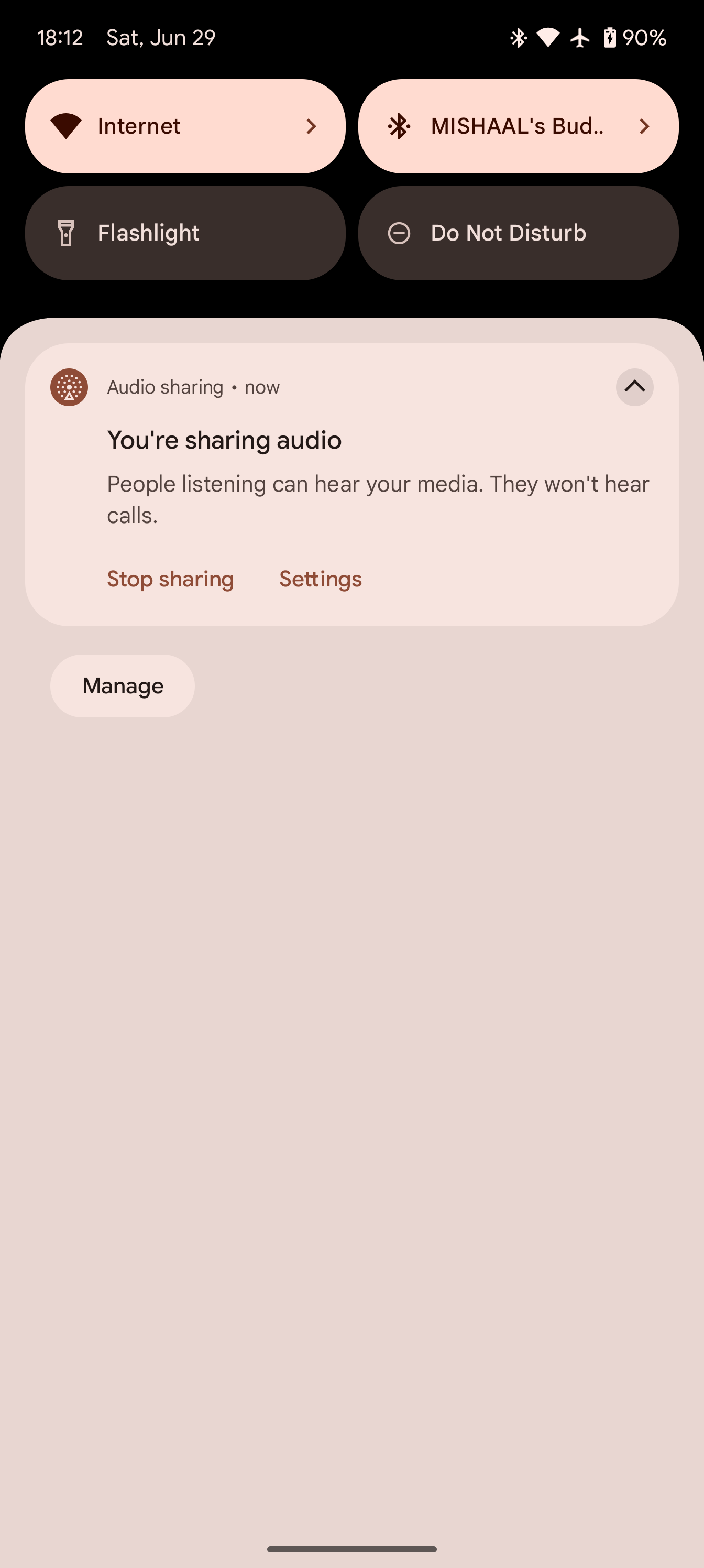 Android 15 audio sharing notification