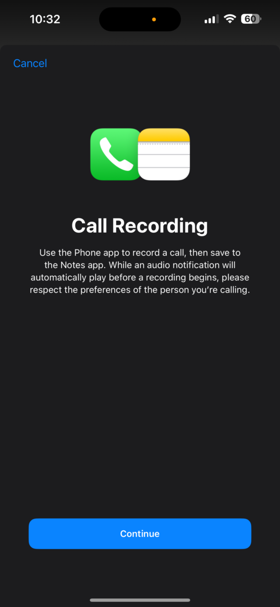 how to turn off call recording on iphone 15