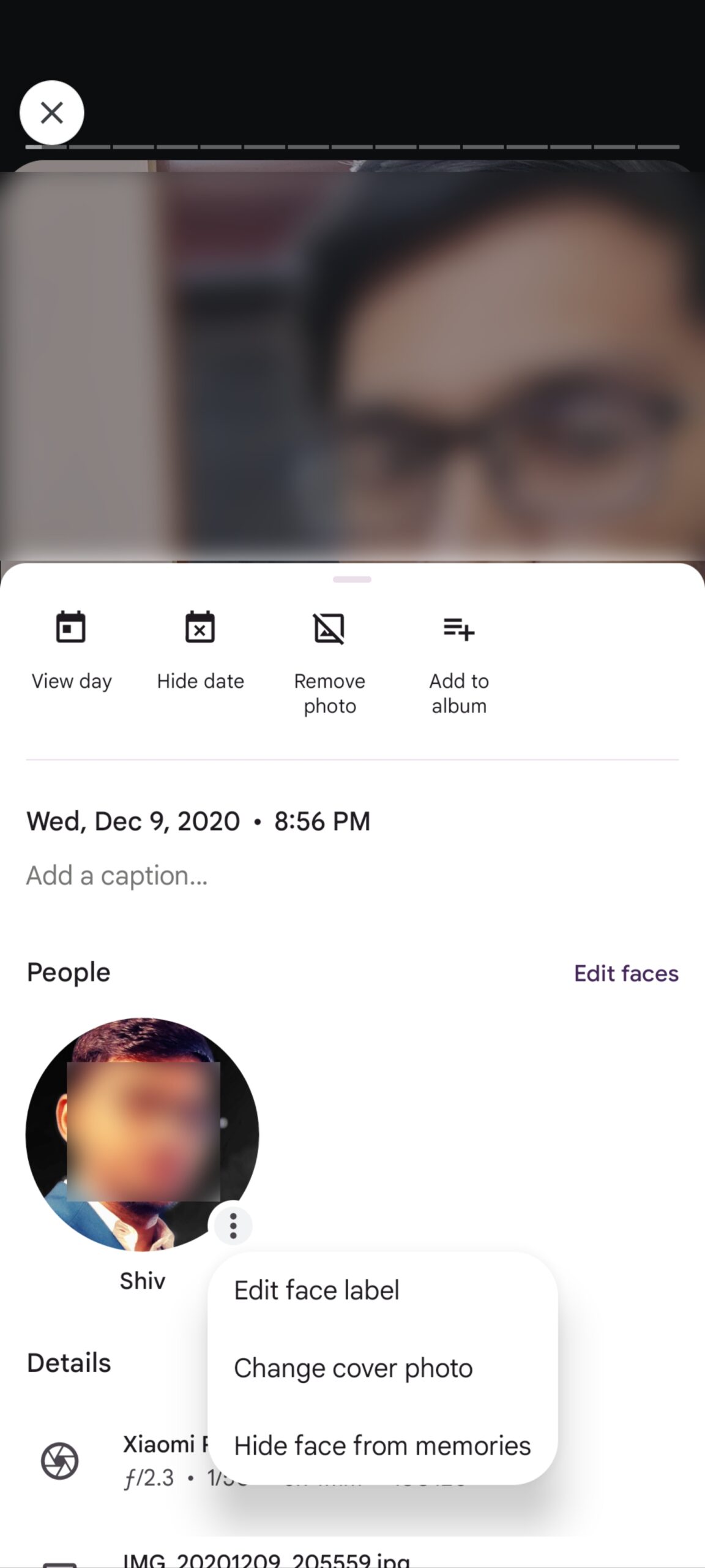 Google Photos new Hide Faces Method 1