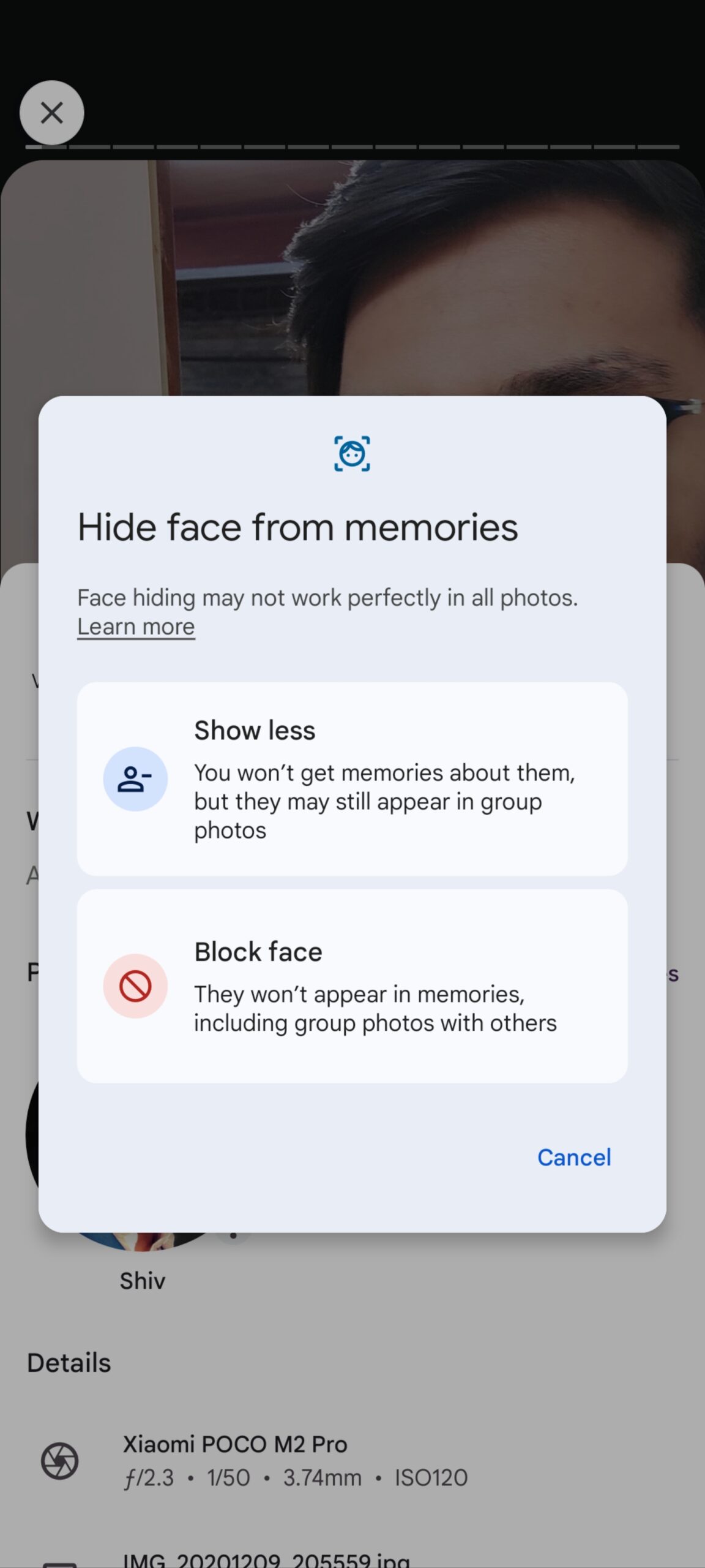 Google Photos new Hide Faces Method 2