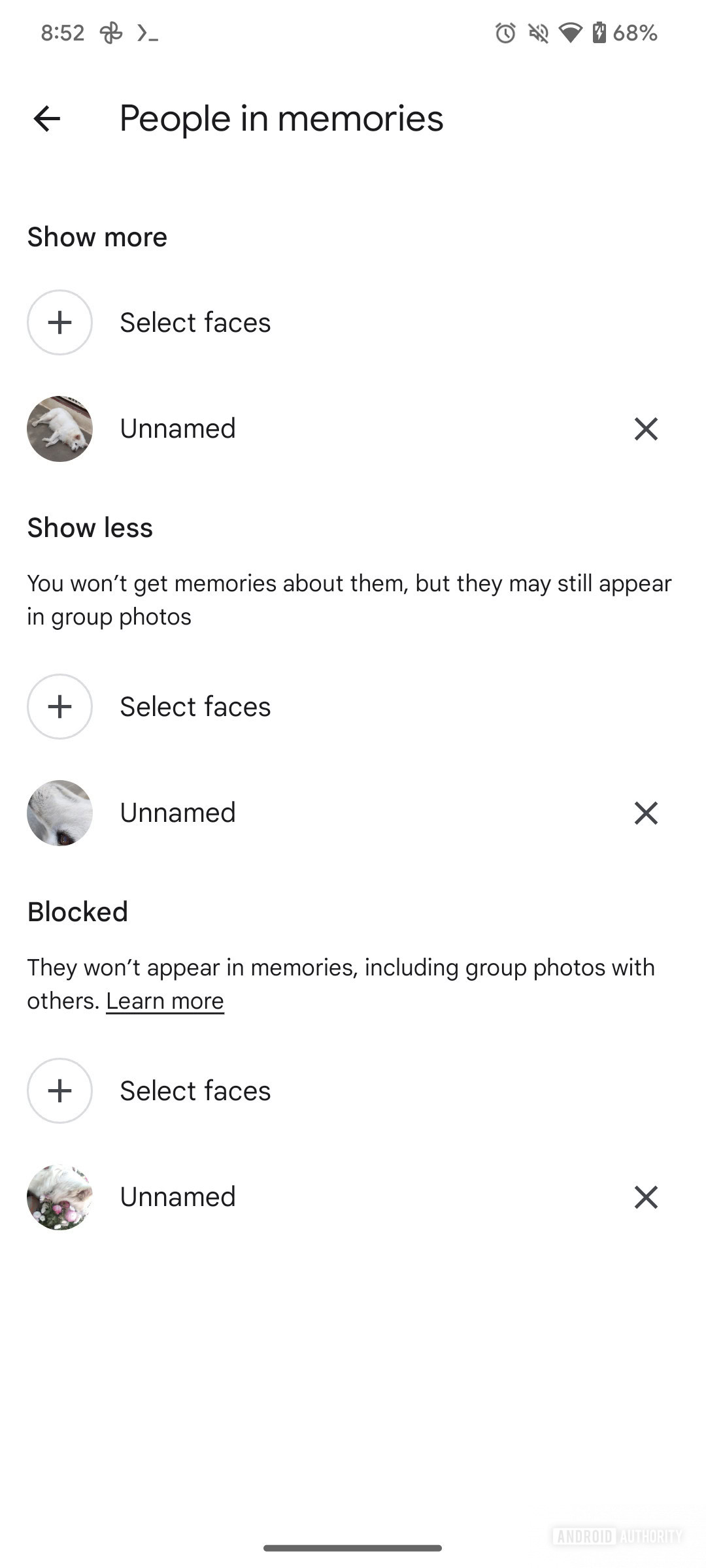 Google Photos show more faces in memories 2