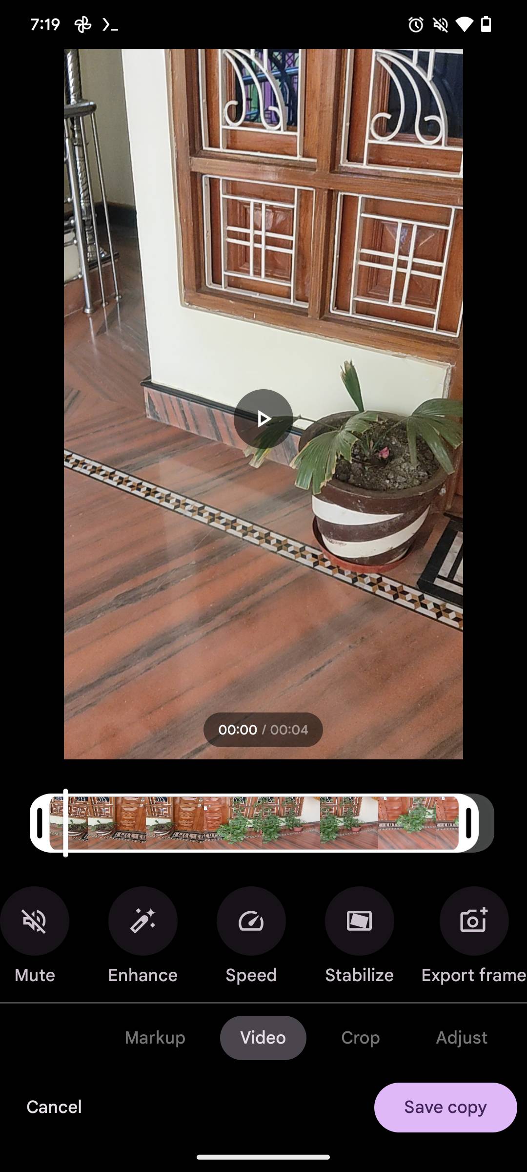 Google Photos upcoming video editor UI screenshot