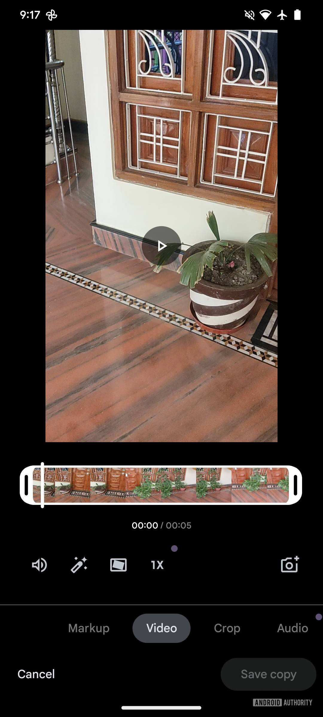 Screenshot showing Google Photos' upcoming video playback speed editing option.