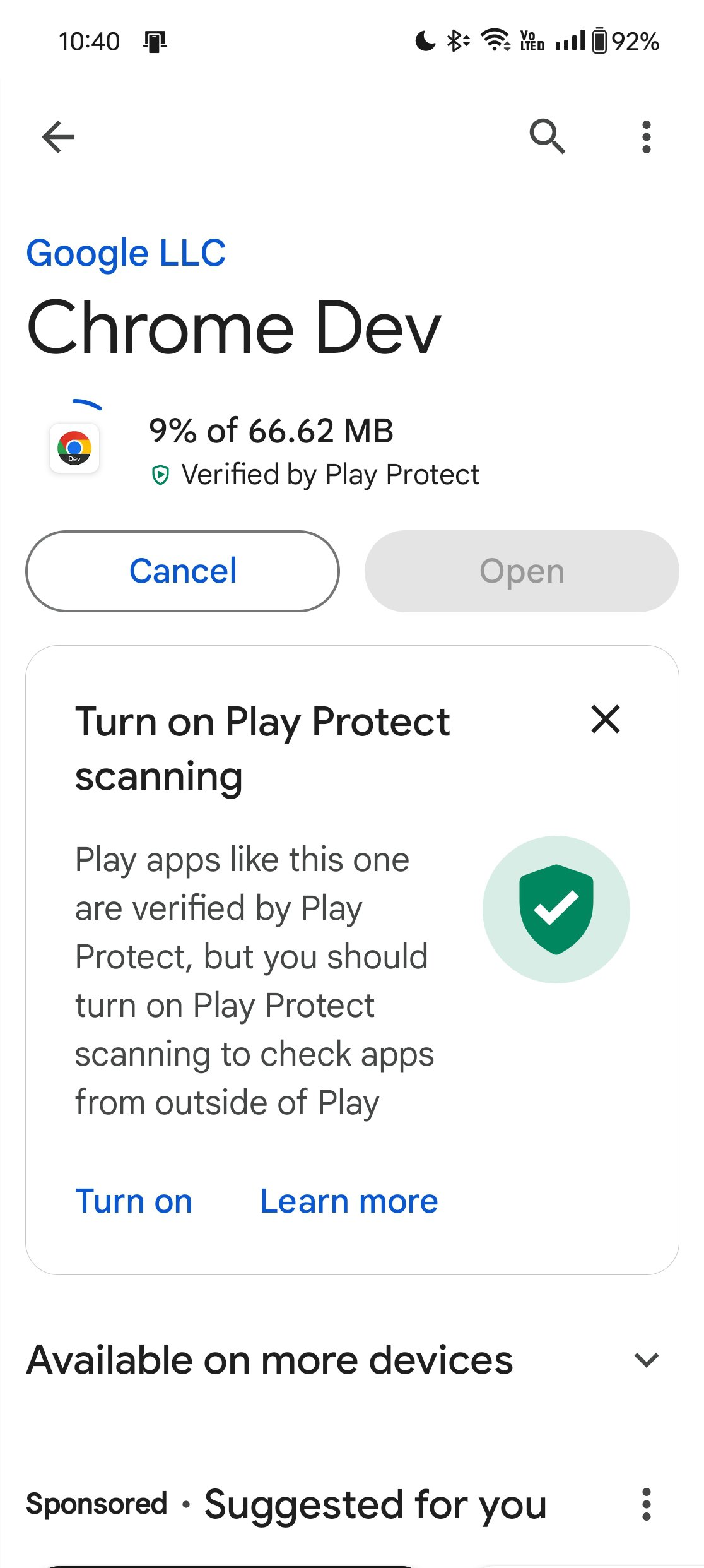 Google Play Store turn on Play Protect