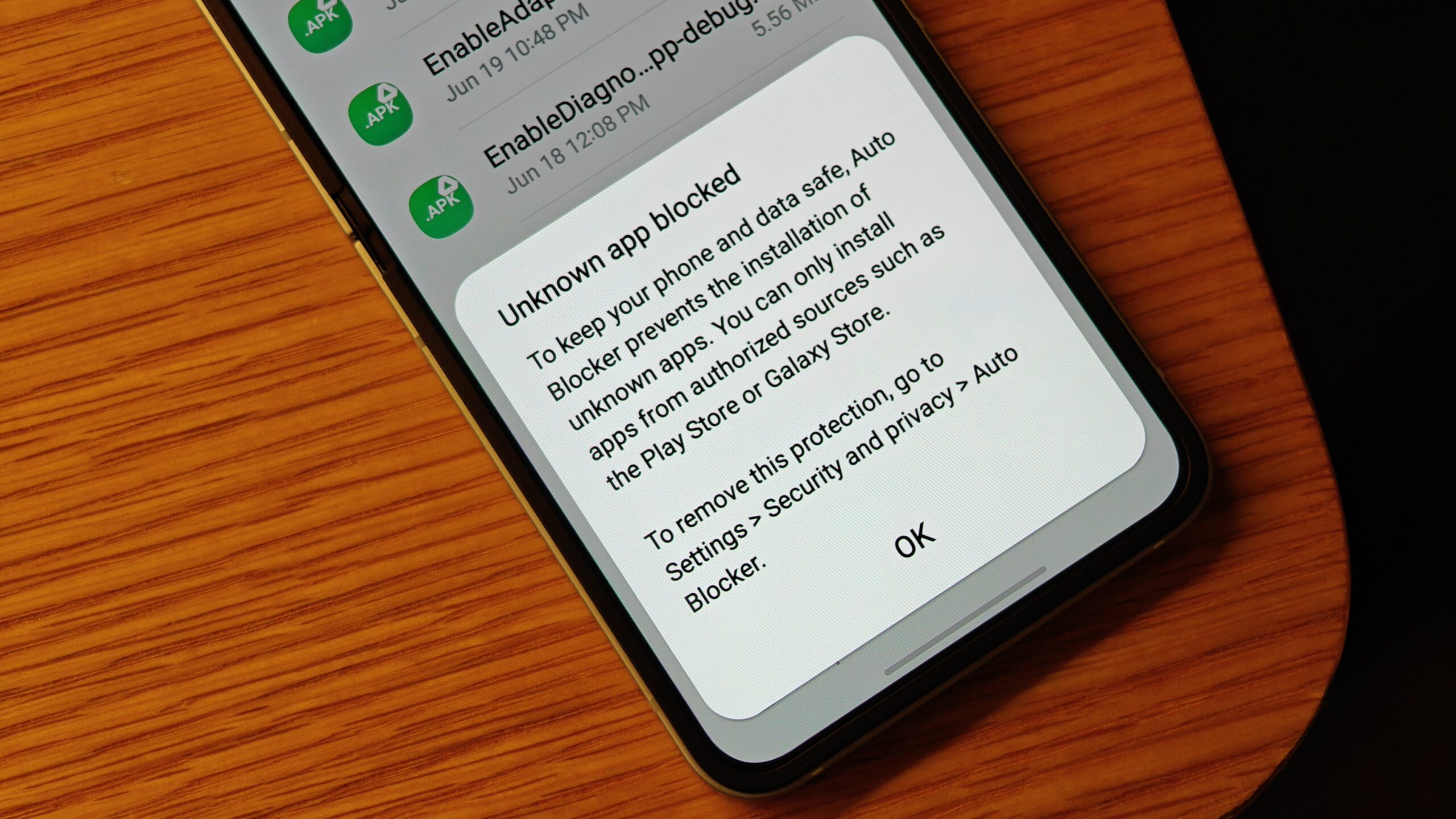 Unknown app blocked on a Galaxy Z Flip 6
