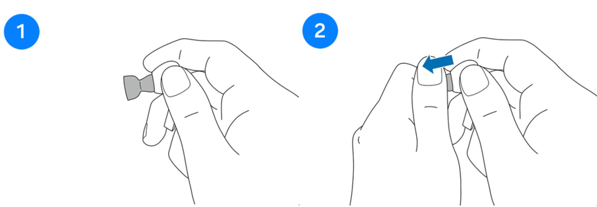 Image illustrating how to remove Galaxy Buds 3 Pro's ear tips.