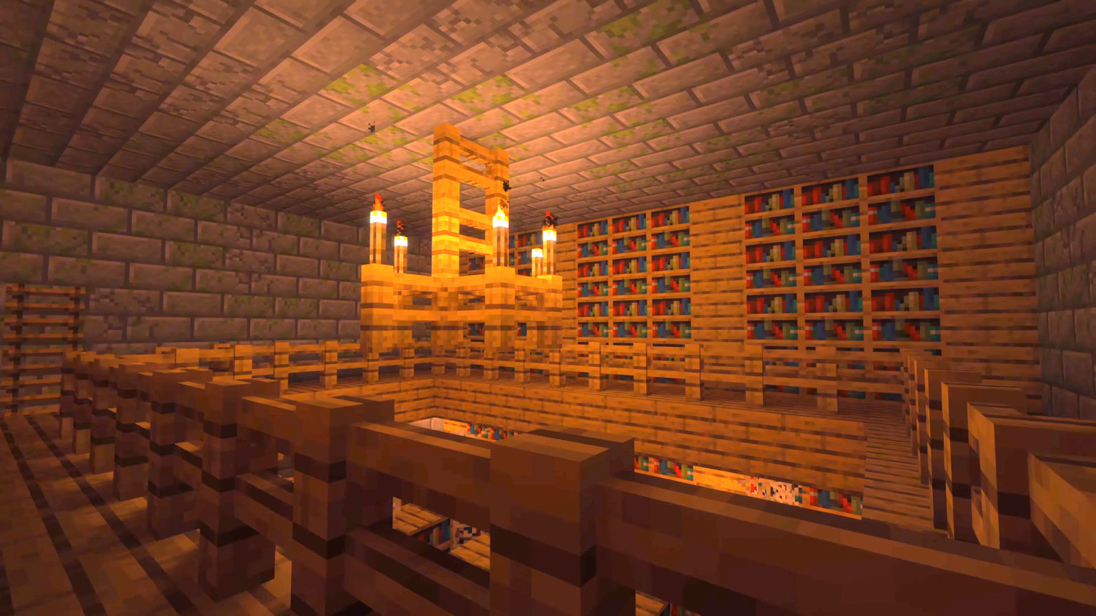 Minecraft Bookshelves in Strongholds