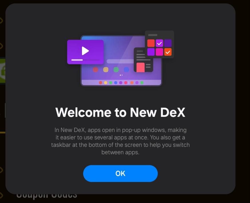 New DeX pop up on Z Flip 6