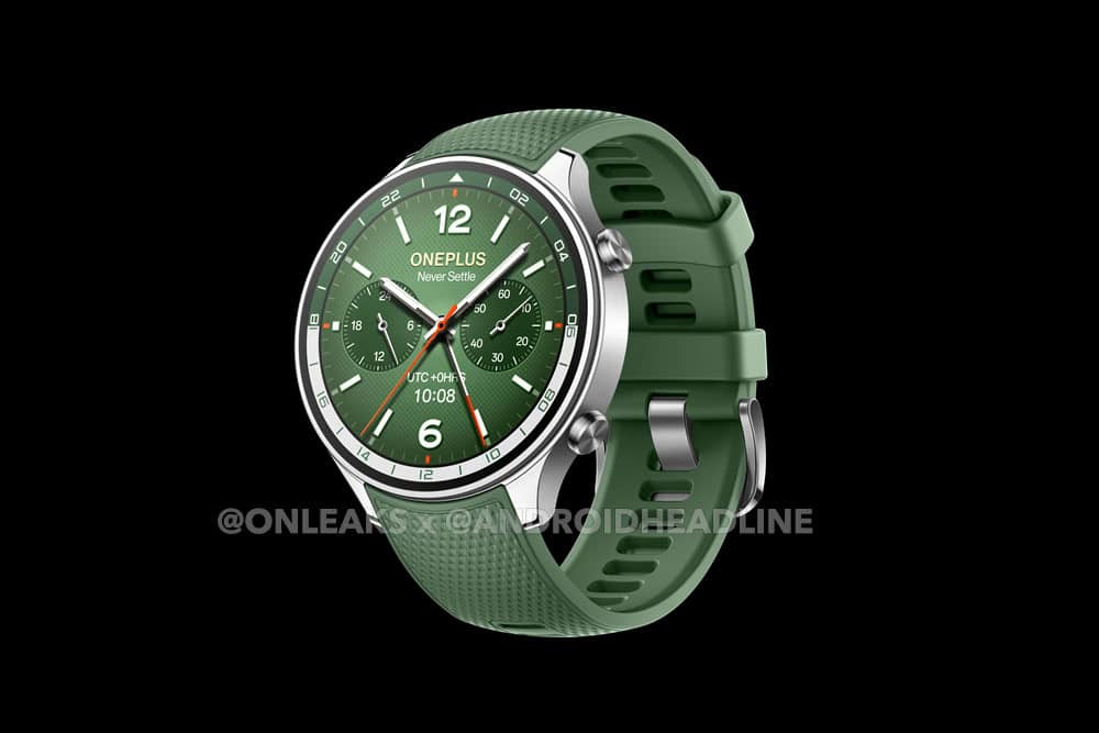 OnePlus Watch 2R, side view, green