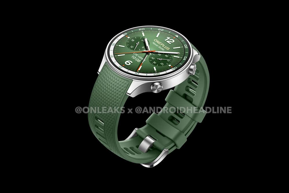 OnePlus Watch 2R, angle view, green