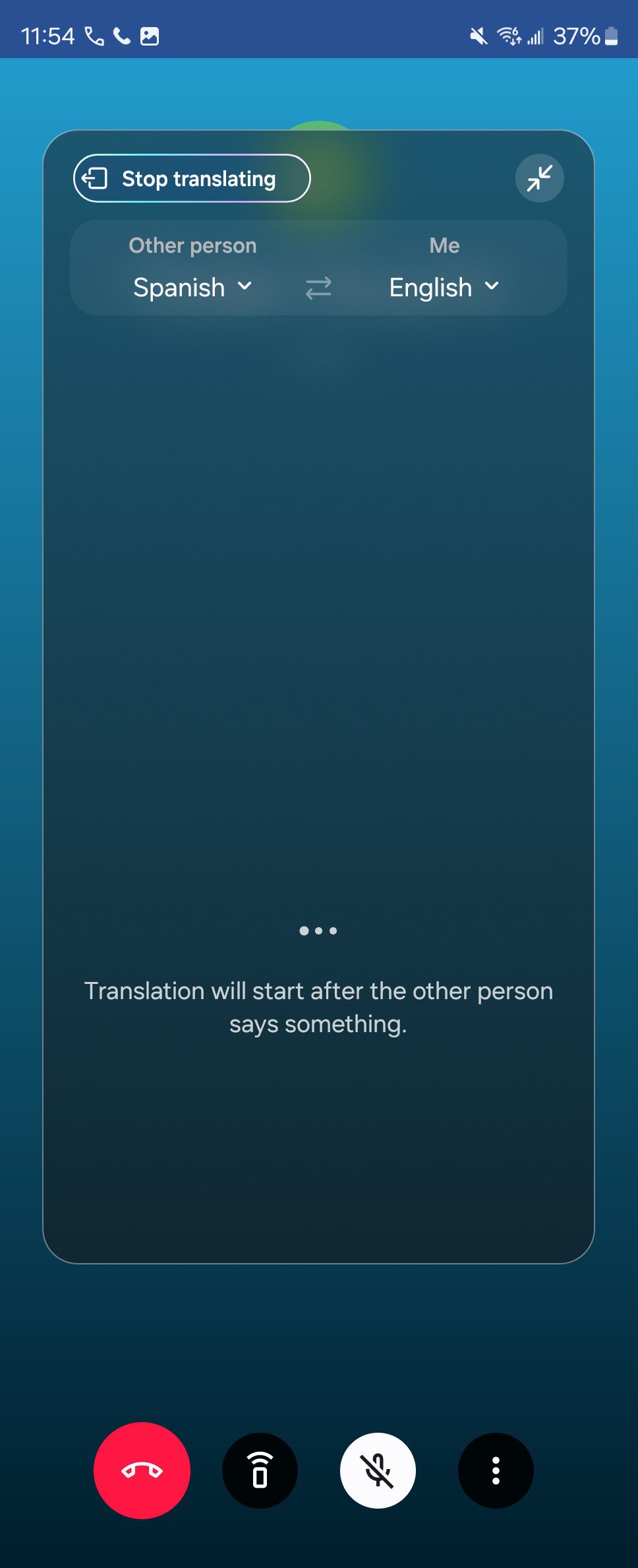 One UI 6.1.1 Live Translate panel