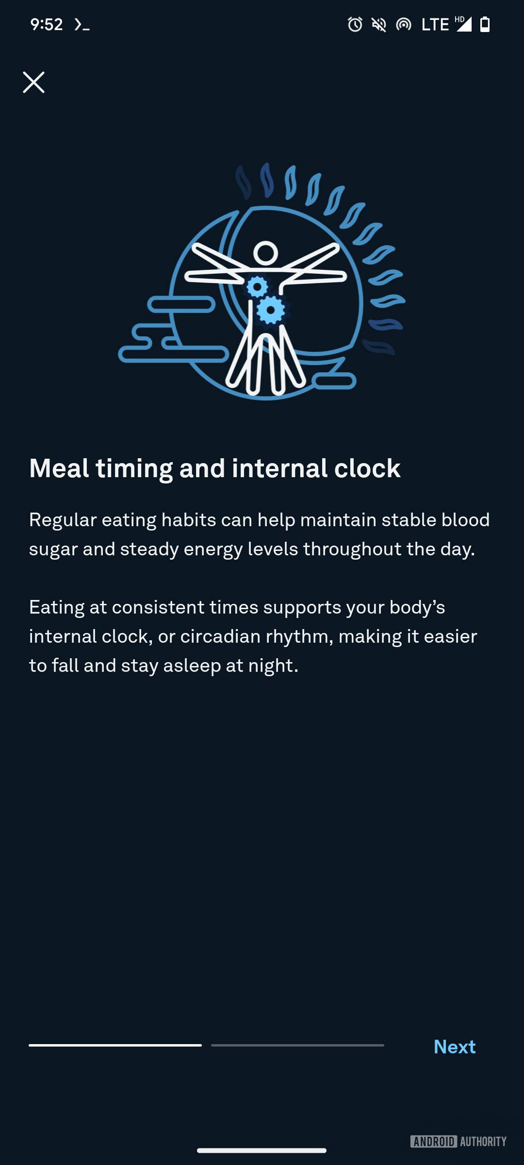 Screenshot of the Oura app showing the unreleased log meals feature.