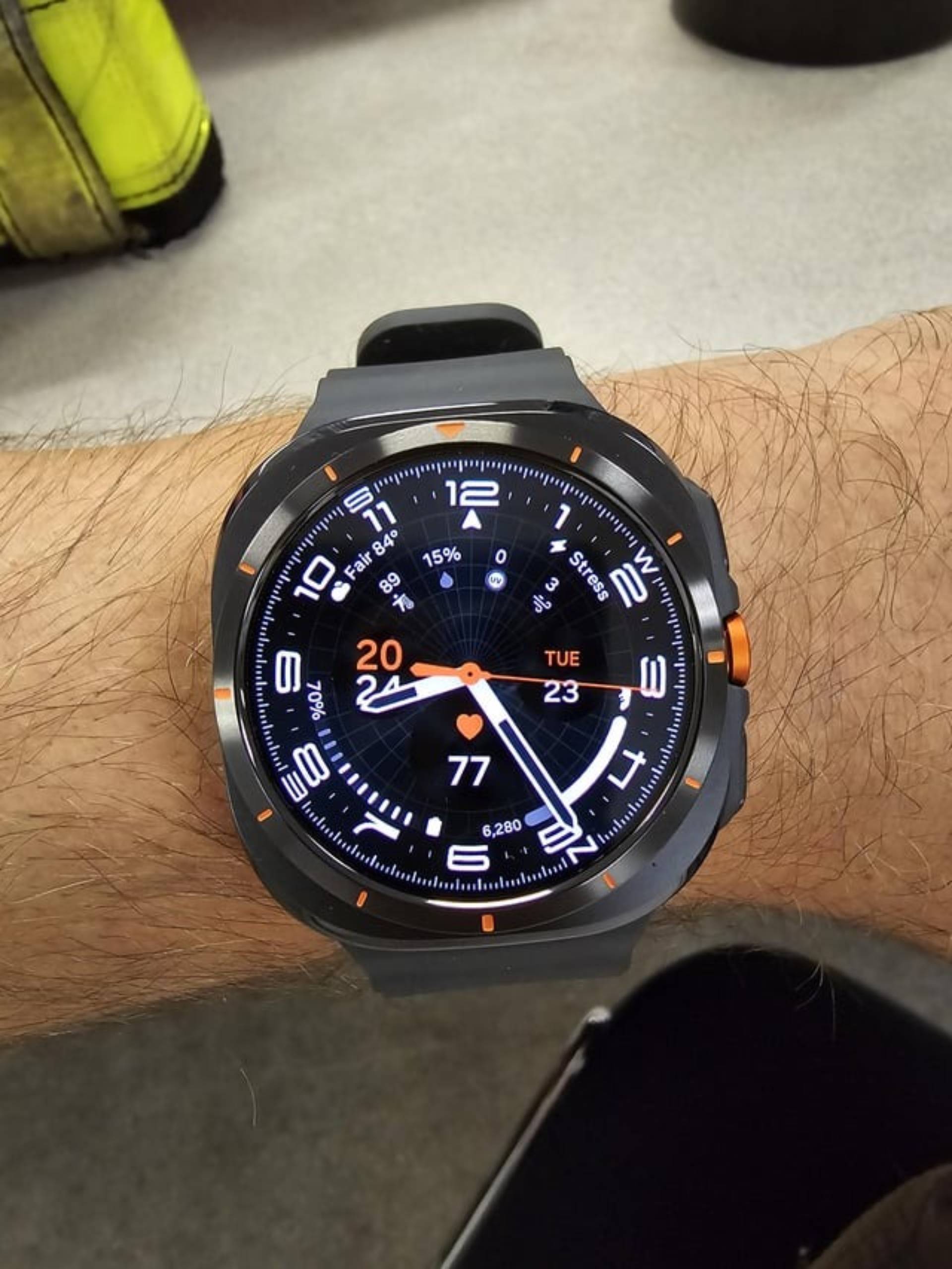 Photo of the Galaxy Watch Ultra with a misaligned bezel.