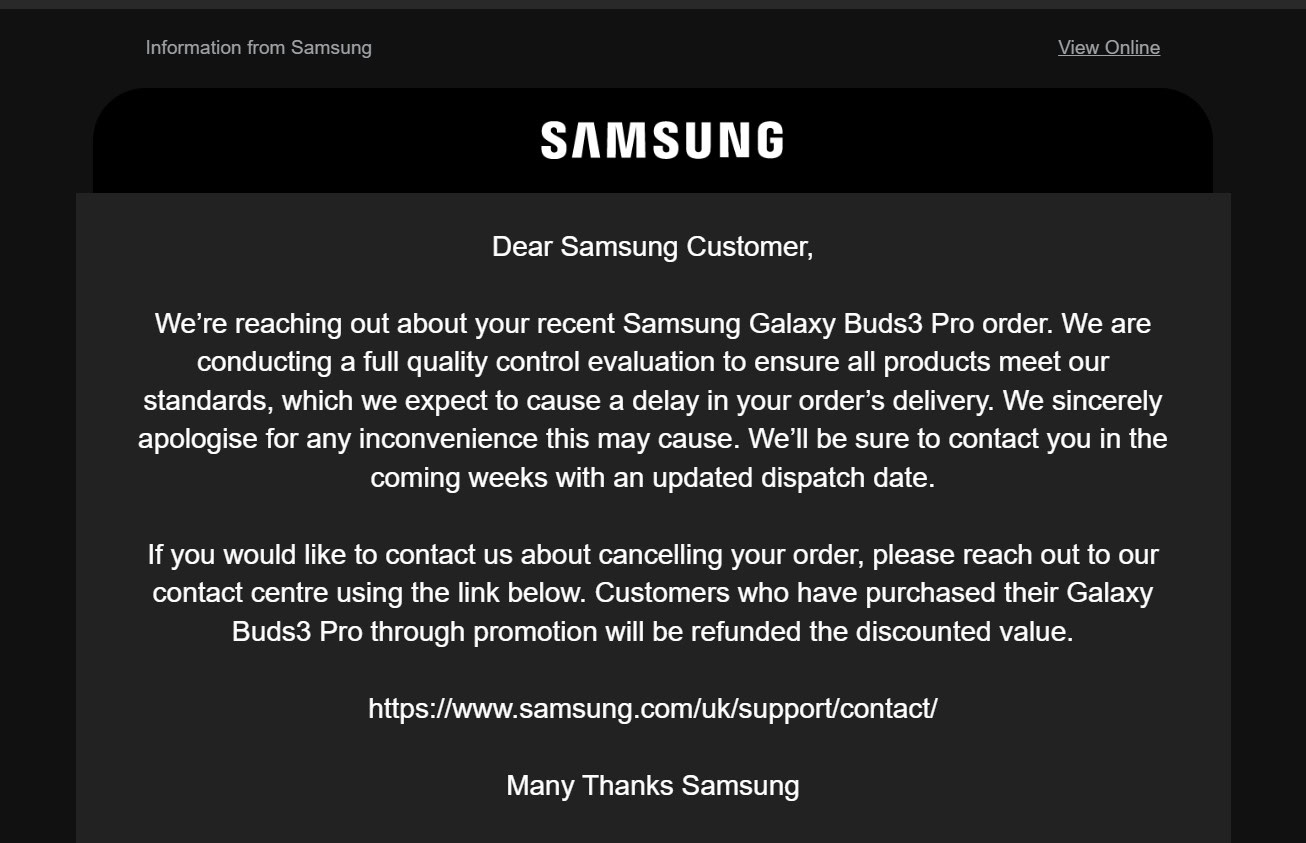 Samsung has suspended Galaxy Buds 3 Pro shipments