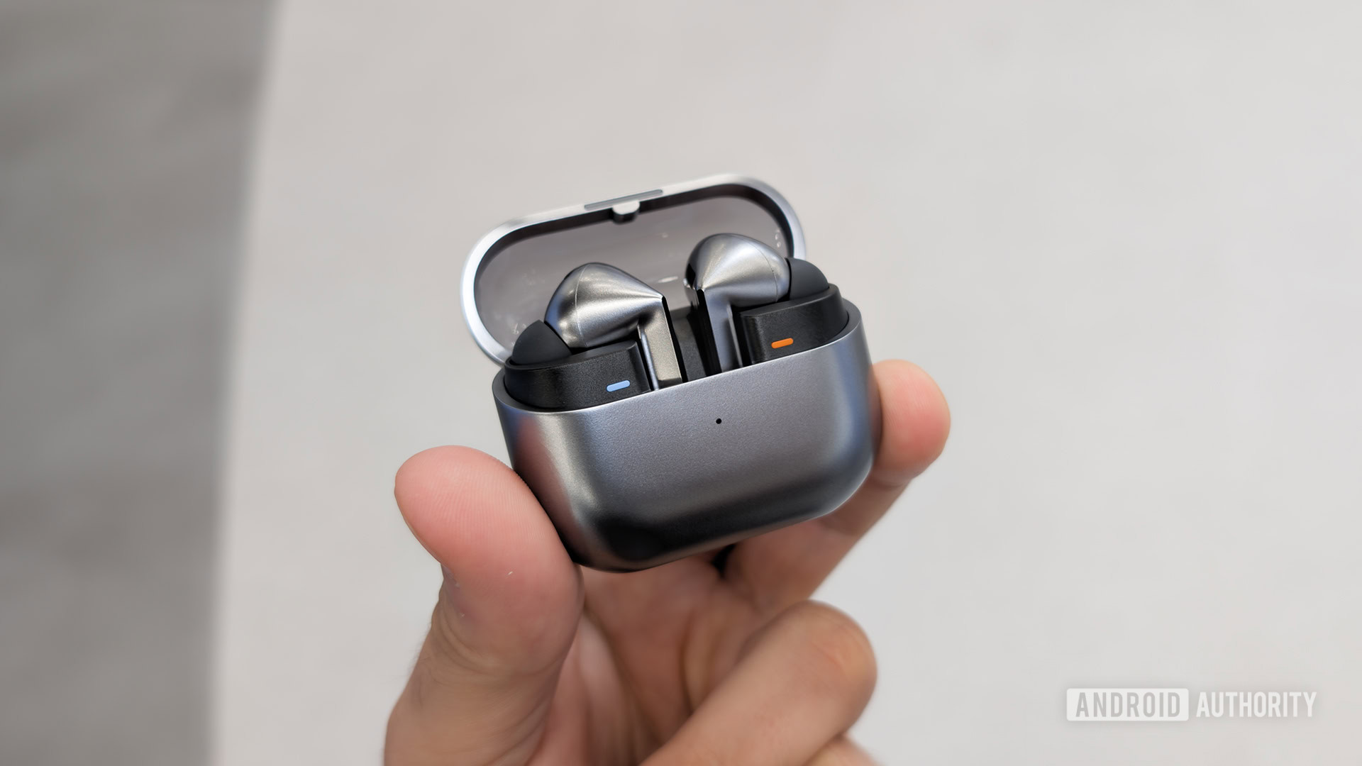 Samsung Galaxy Buds 3 Pro Case Open with Earbuds Inside