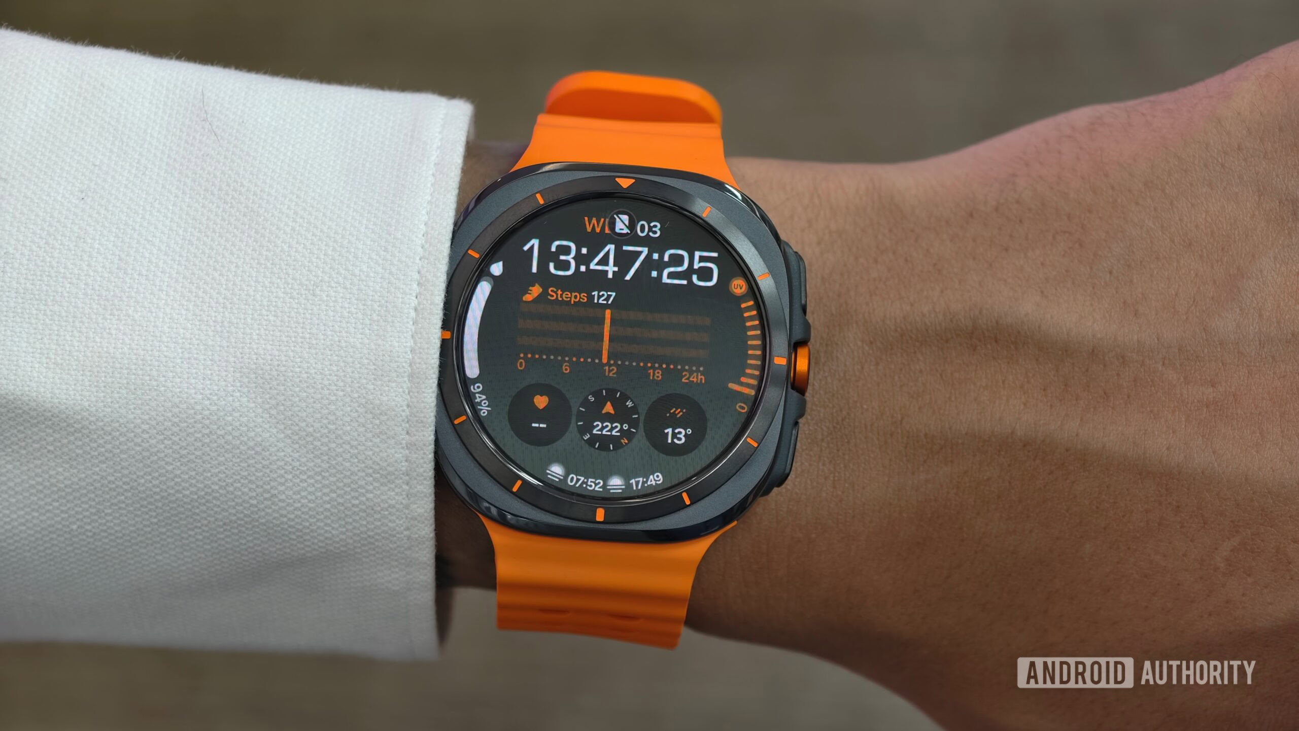 The Samsung Galaxy Watch Ultra worn on the wrist.