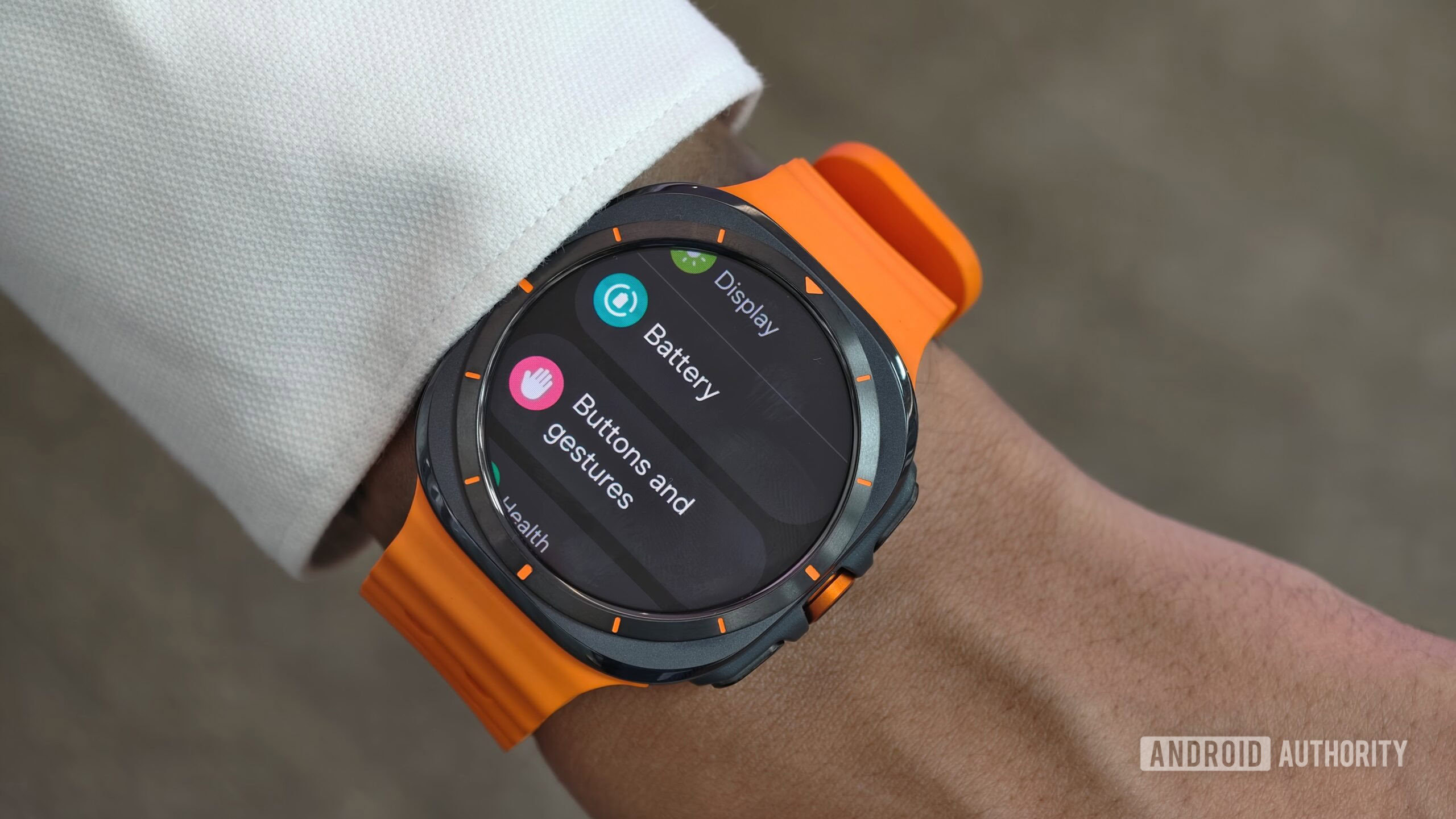 The Samsung Galaxy Watch Ultra settings menu.