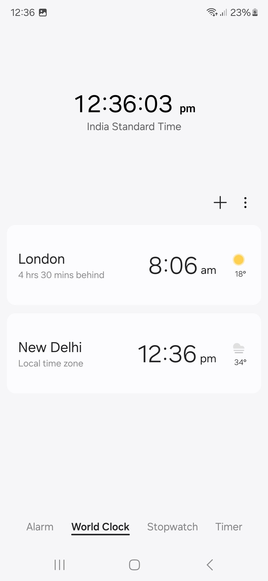 Samsung One UI 6 clock