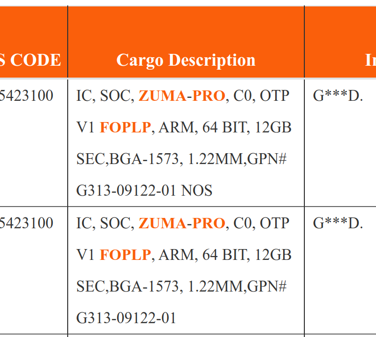 Google Tensor G4 FOPLP export database