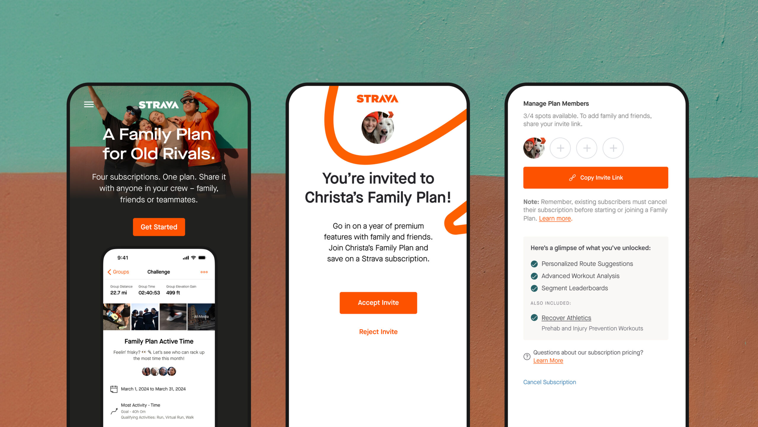 Strava users can now share a membership plan with up to four friends or family members.