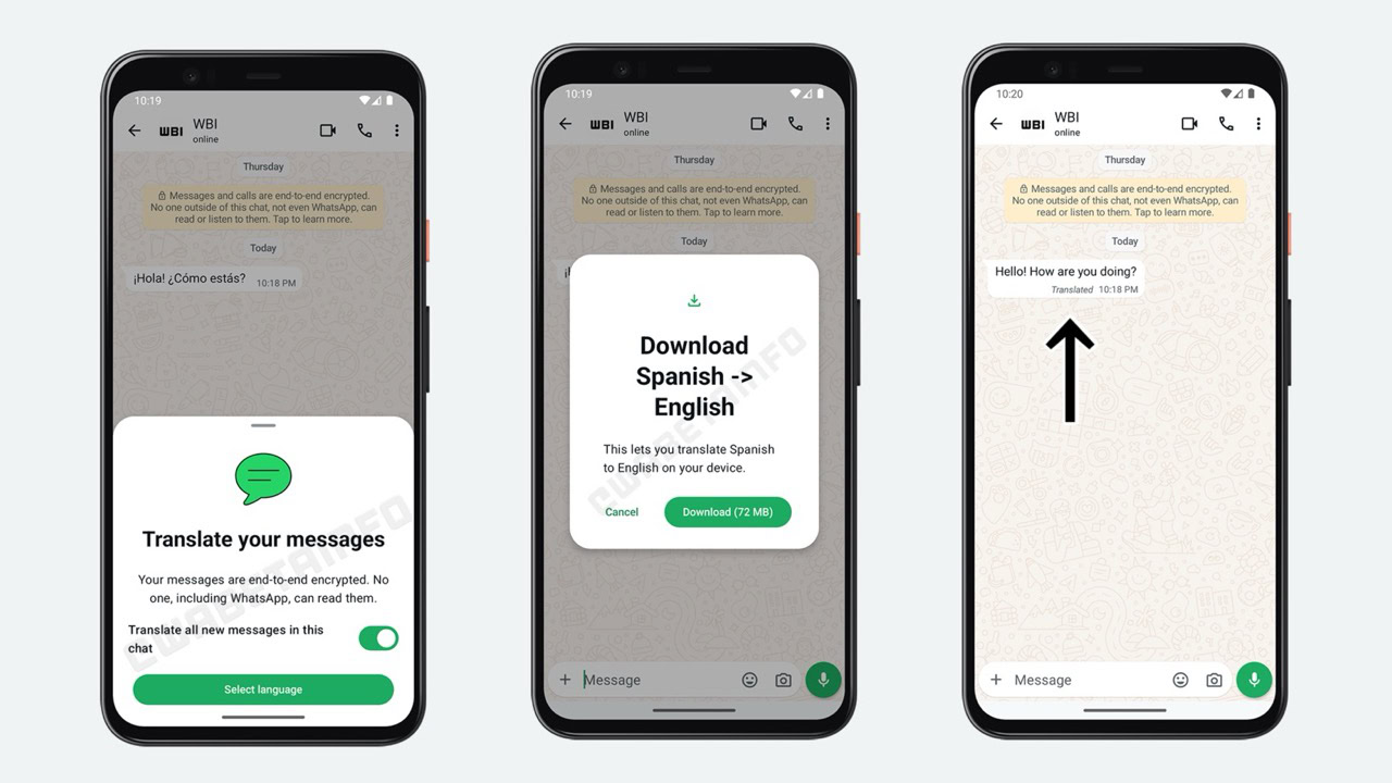 Función de traducción automática de WhatsApp en la aplicación de Android