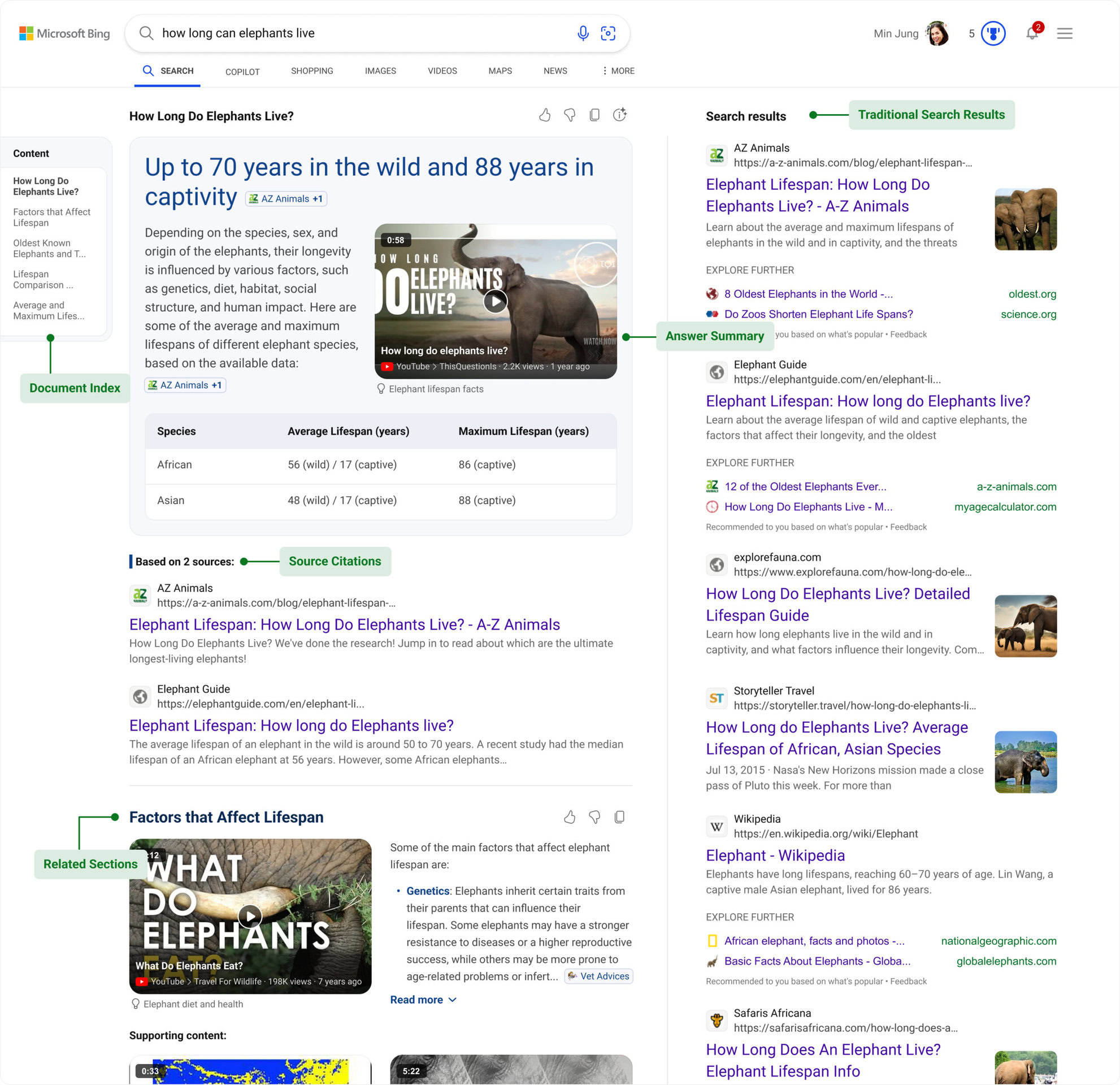 bing new generative search interface