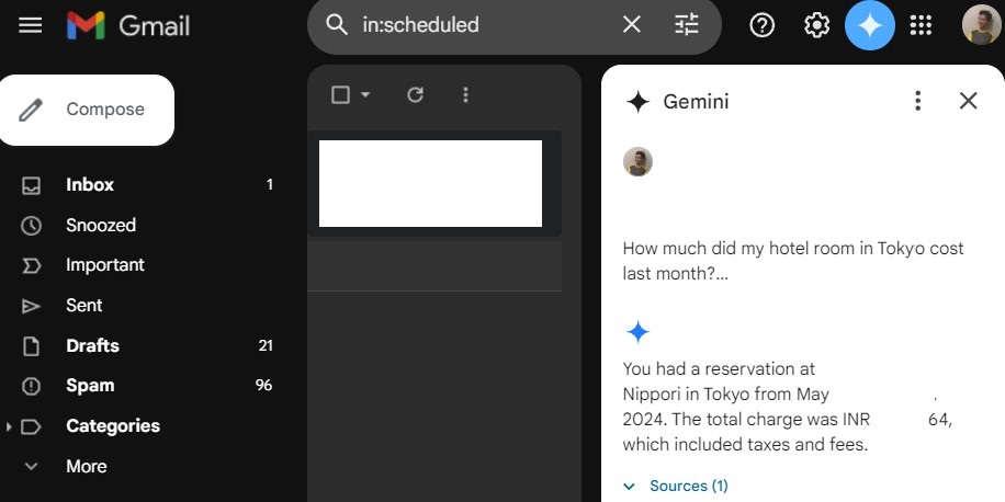 Gemini dans l'intégration de Gmail