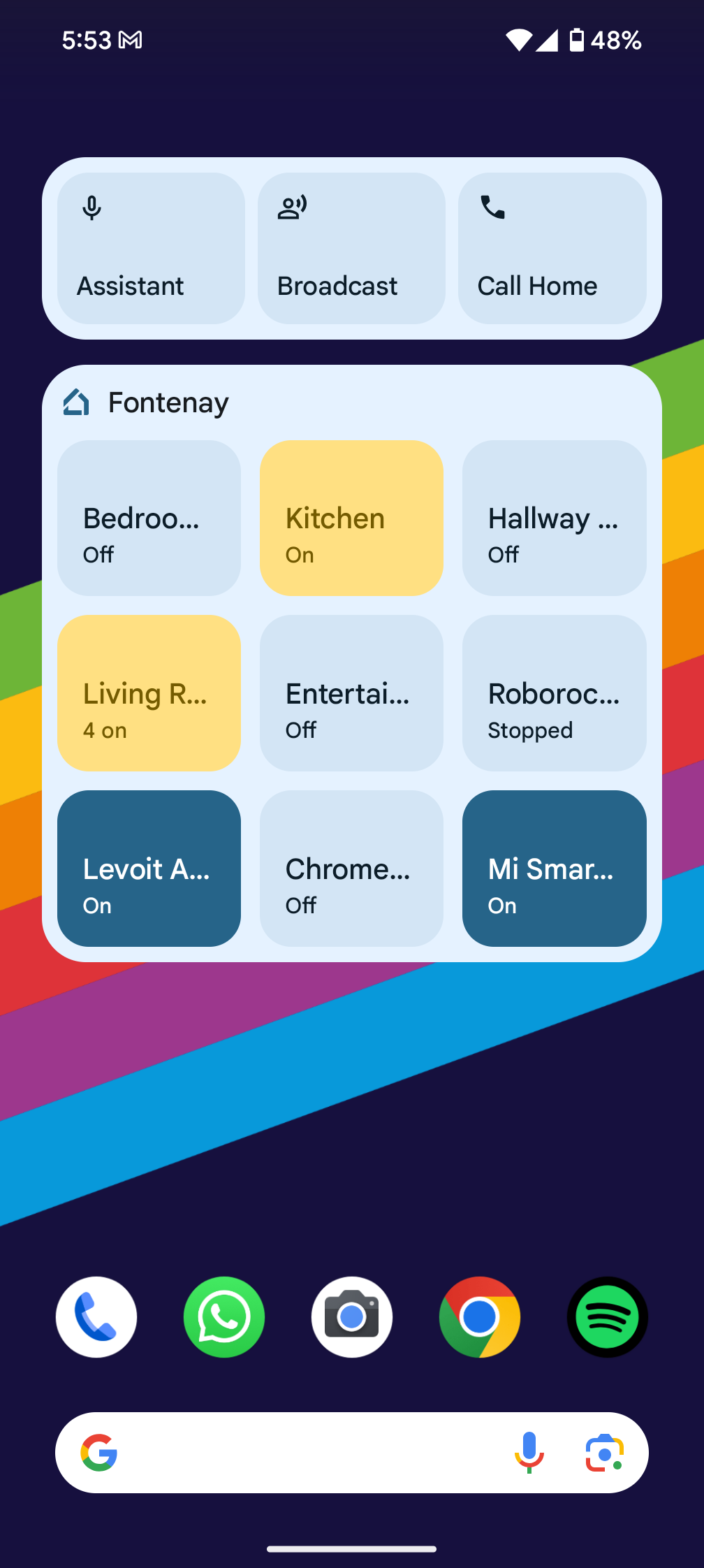 I tried the new Google Home widget and watch tile, but I’ve already removed them