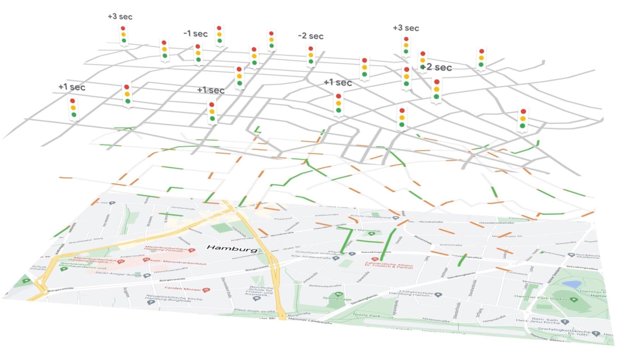 Google illustrating its Project Green Light system.