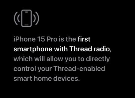 iPhone 15 Pro Max Thread radio