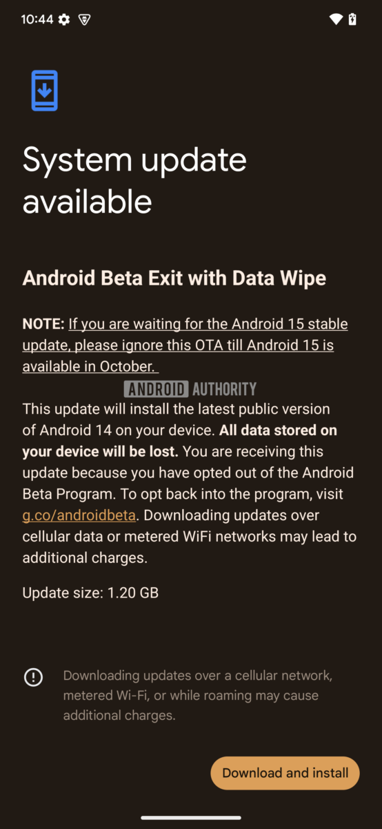 Android 14 downgrade OTA