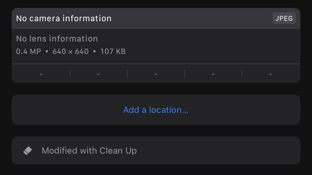 Apple Clean Up watermark in photo’s EXIF data