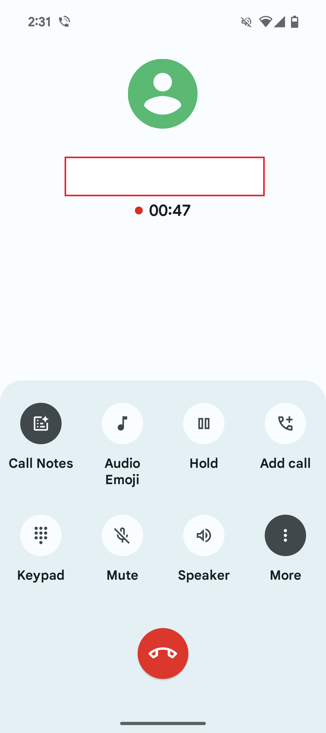 Call Notes button enabled in Phone app