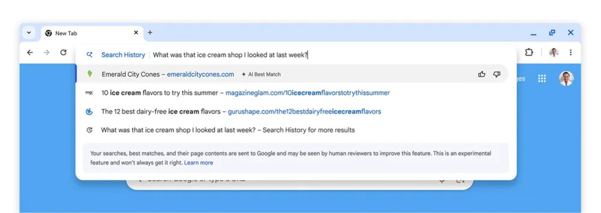 You can now ask Chrome to help find that website you forgot about