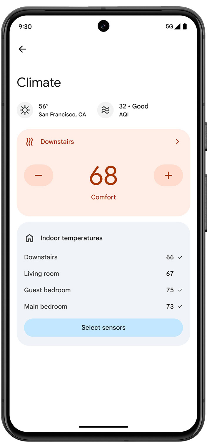 Climate Space on Pixel 8 Pro