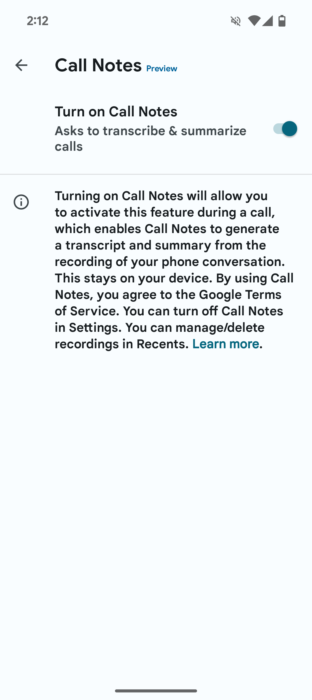 Enable Call Notes in Phone app