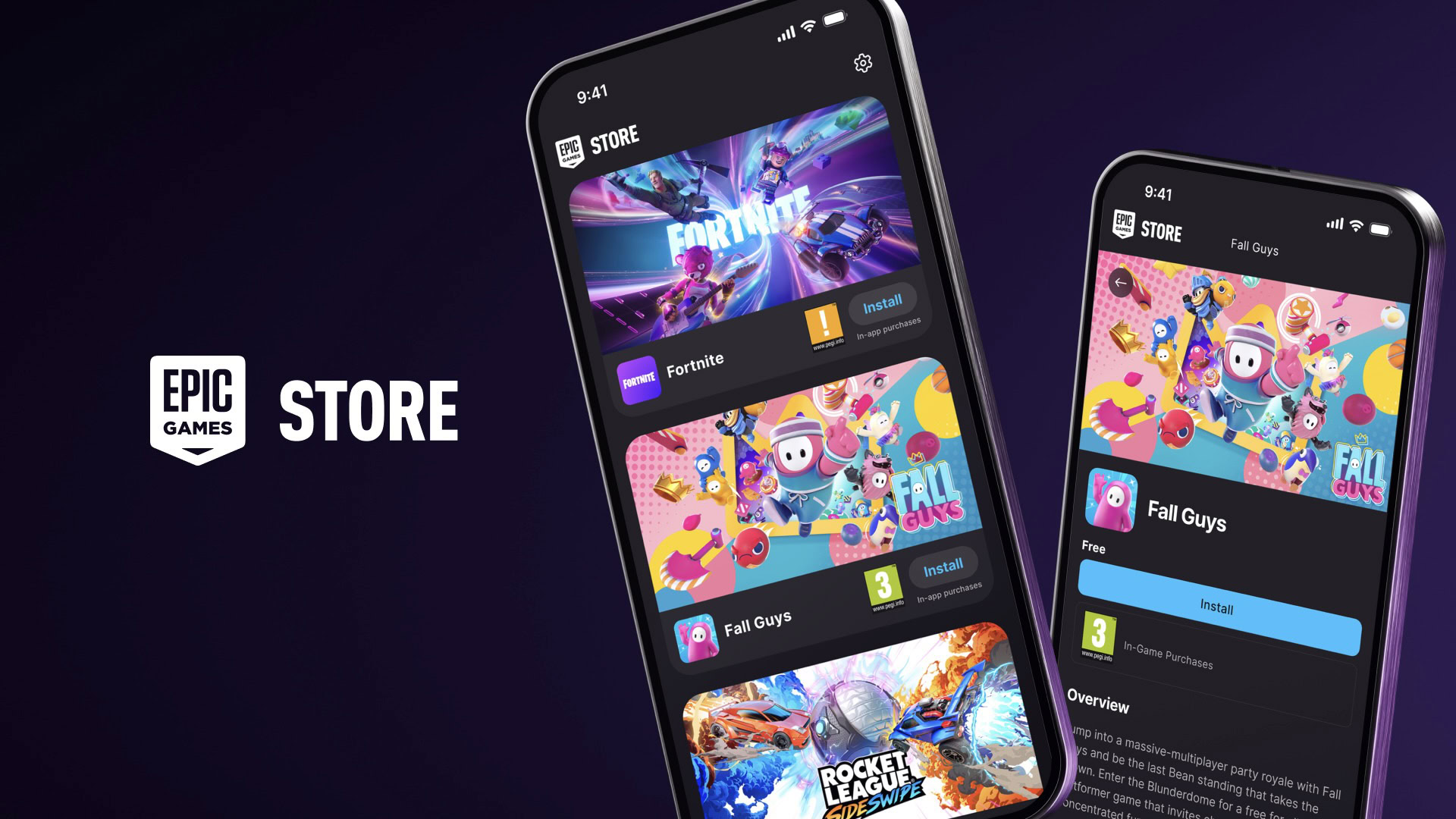 Epic Games Store with Fortnite featured on iOS