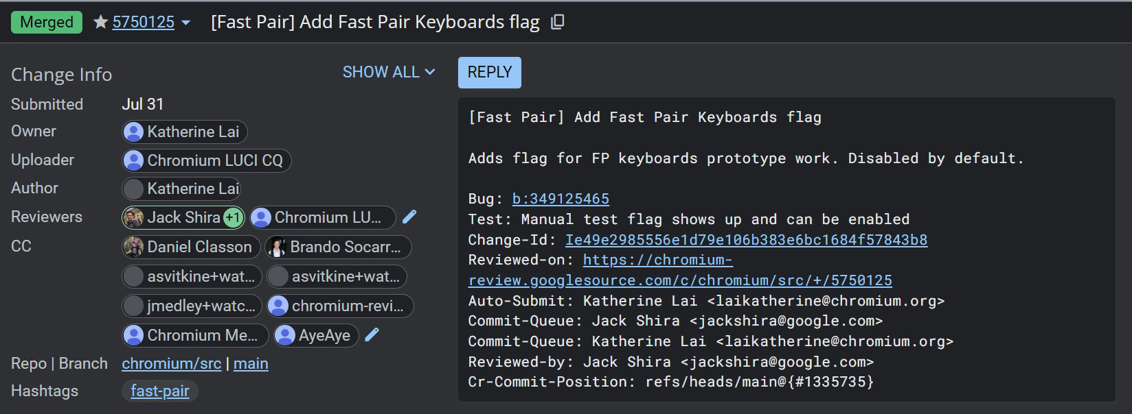 Fast Pair keyboard prototype flag