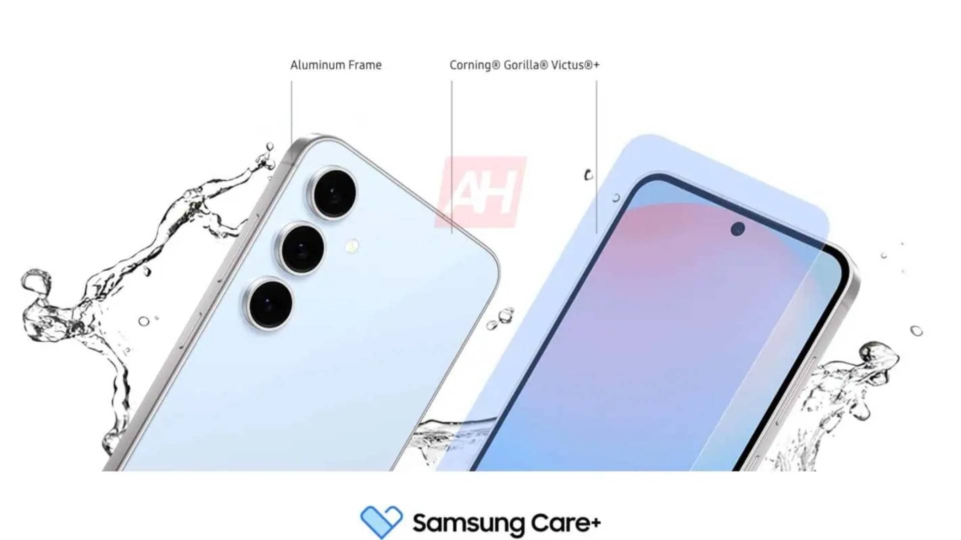 Galaxy S24 FE leaked marketing image showing frame and display protection.