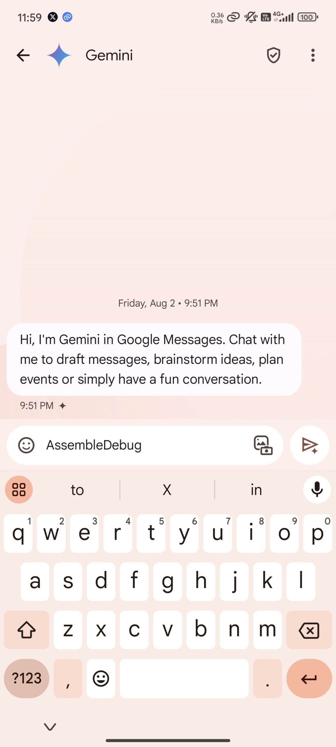 Old behavior of the Send button in Google Messages