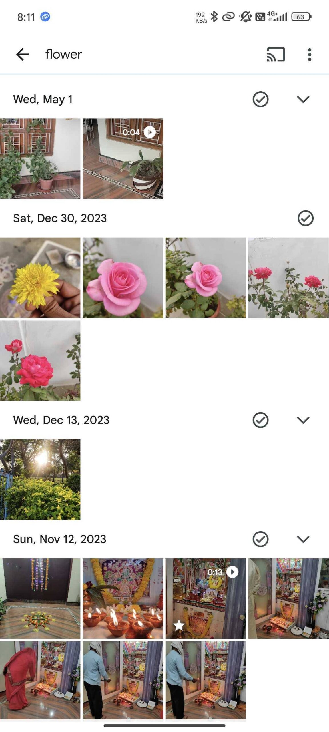 Google Photos screenshot showing current search behavior.