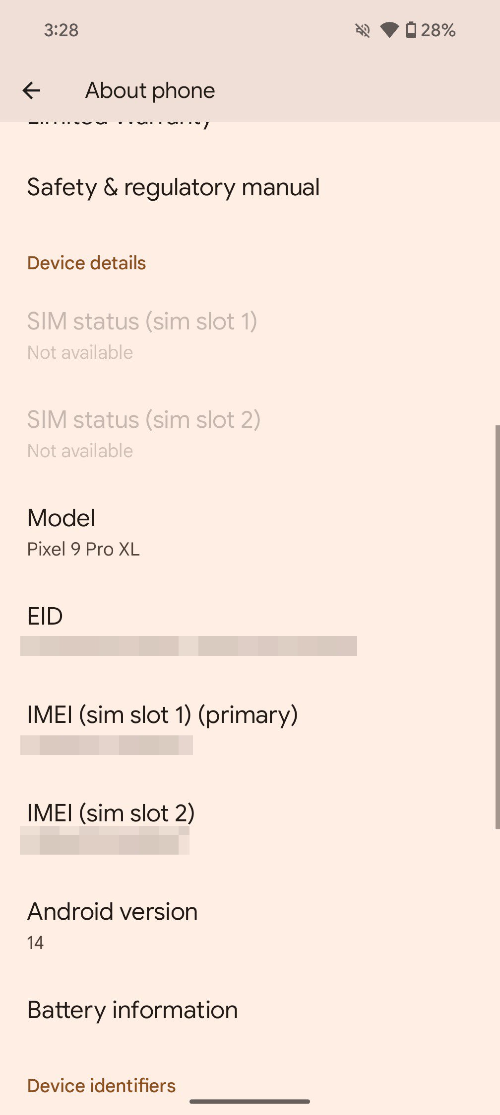 Informações sobre o ciclo 1 da bateria do Google Pixel 9 Pro