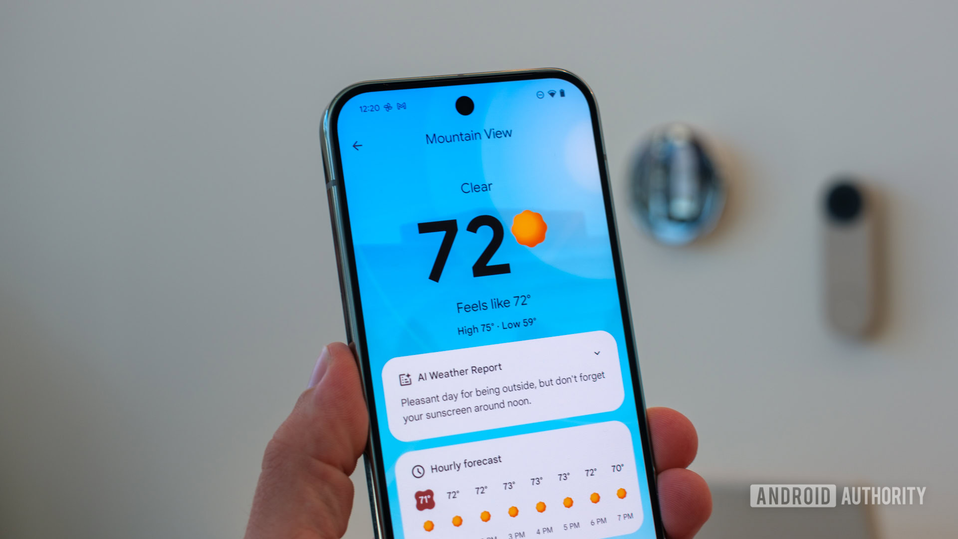 Google Pixel 9 Pro showing weather app