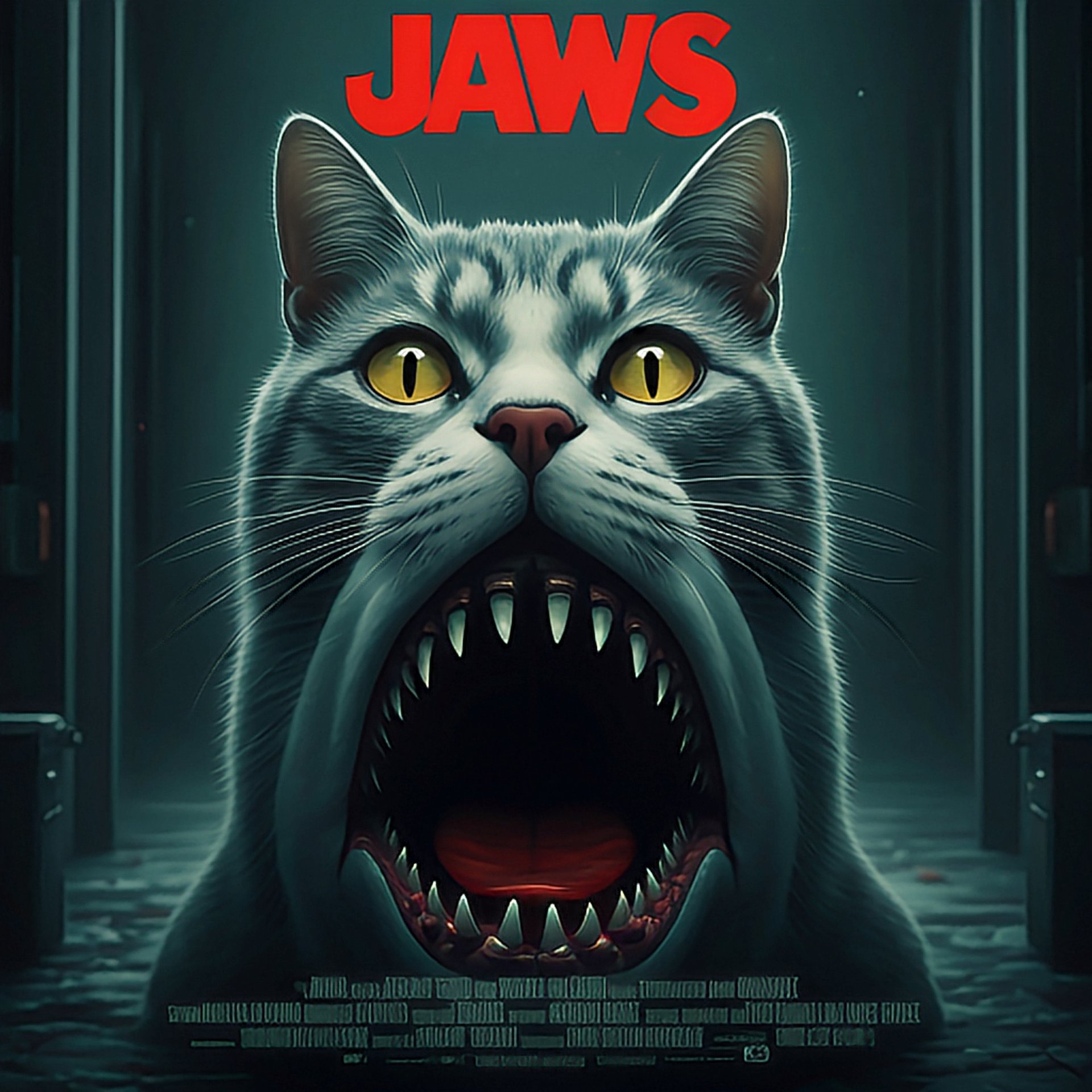 Google Pixel Studio cat jaws poster